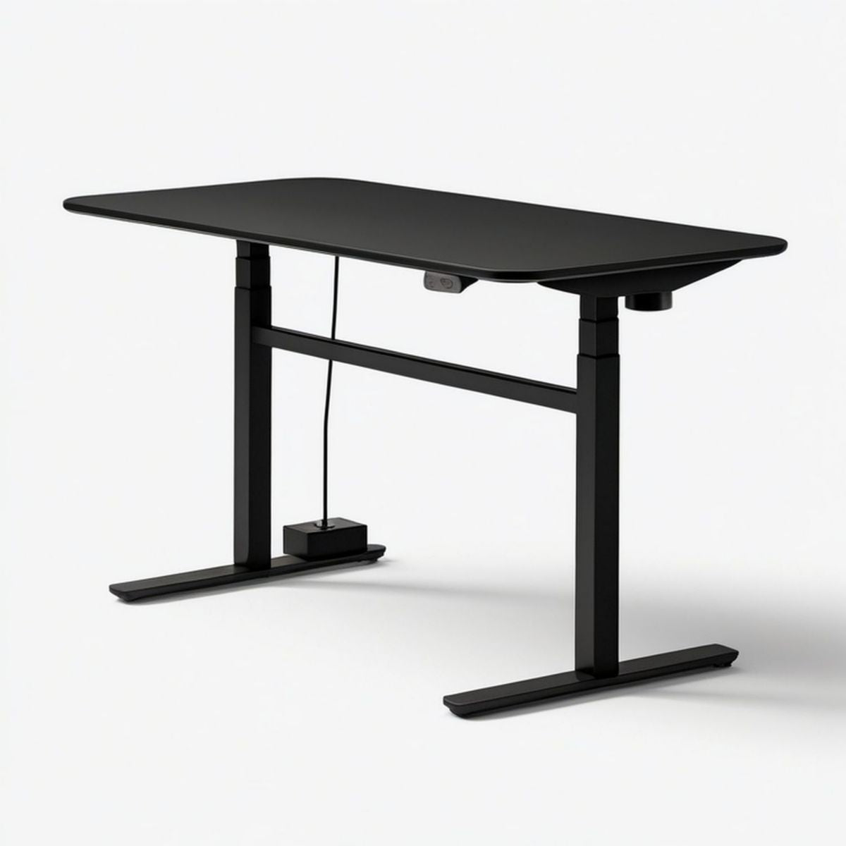 Elektrisch höhenverstellbarer Schreibtisch, Schwarz, 120 x 60 x 72–118 cm