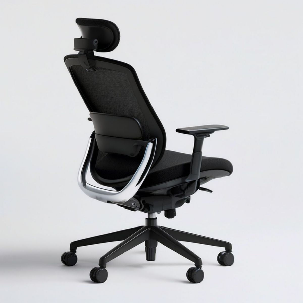 Ergonomischer Bürostuhl Schwarz/Silber, 70 x 70 x 120–130 cm