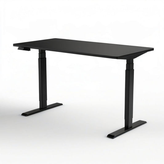 Höhenverstellbarer Schreibtisch 120 x 60 cm, Schwarz, Höhe 72–120 cm
