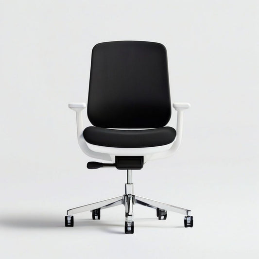 Drehbarer Bürostuhl mit Armlehnen Schwarz/Weiss/Silber 60 x 60 x 91–101 cm