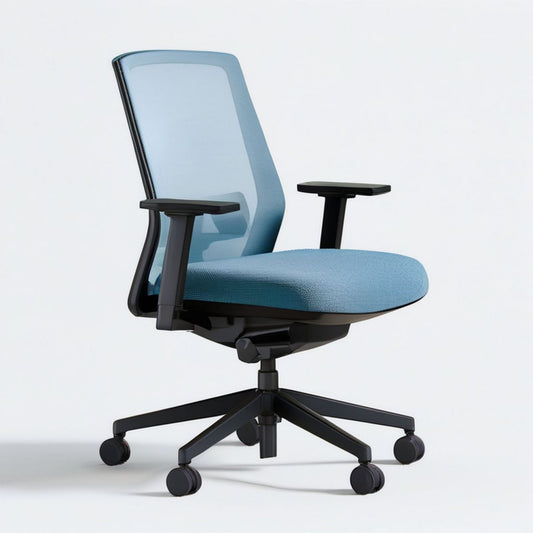 Ergonomischer Bürodrehstuhl Hellblau/Schwarz, 66 × 66 × 105–115 cm